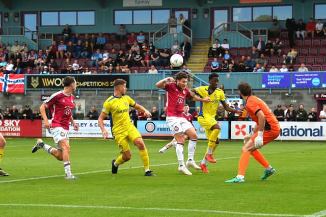 Action from South Shields' home draw with Spalding United (photo Kevin Wilson)