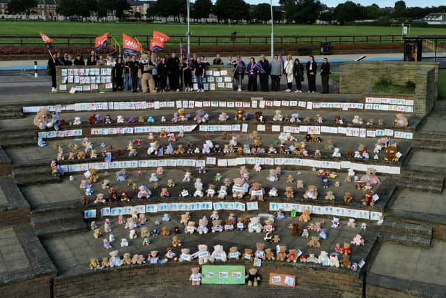 The Save Our Stanley's campaign created a visual reminder of how many children will be impacted should Stanley's close.