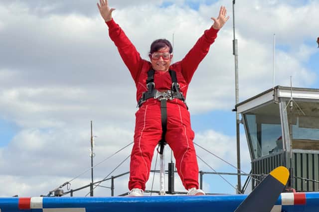 Alison also raised money for Cancer Research UK through her wing walk.