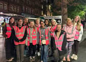 Angie Comerford (second from the right) on the Bigg Market with volunteers from Women's Street Watch Newcastle.