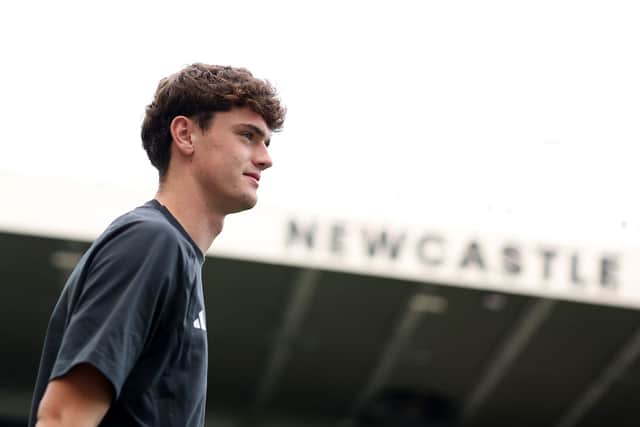 Sean Neave of Newcastle United arrives at the stadium before the Carabao Cup Second Round match between Newcastle United and West Bromwich Albion at St James' Park on August 26, 2026 in Newcastle upon Tyne, England. (Photo by George Wood/Getty Images)