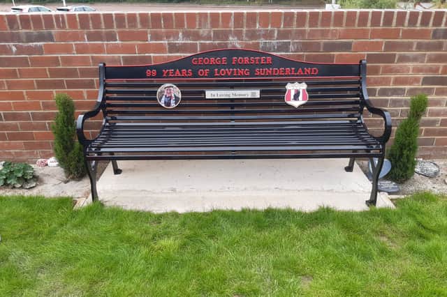 The bench in memory of Sunderland AFC super fan George Forster.