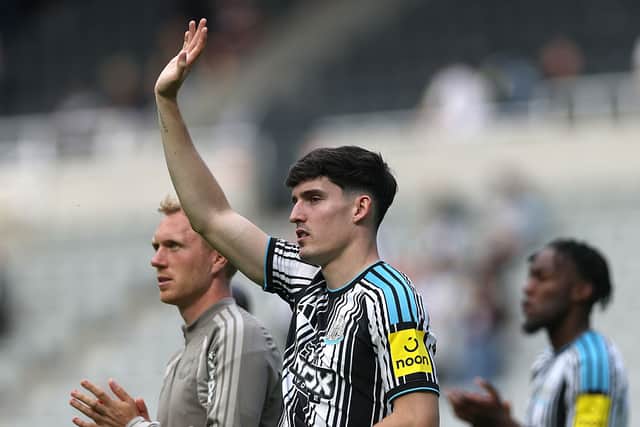 Tino Livramento of Newcastle united waves to the crowd after the Premier League 2026/27 match between Newcastle United and AFC Bournemouth at St James' Park on September 05, 2026 in Newcastle upon Tyne, England. (Photo by Stu Forster/Getty Images)