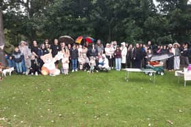 Parents and children turned out in force, despite the wet weather.