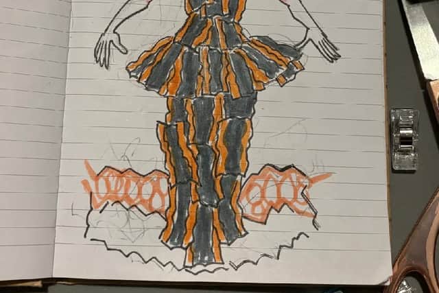The proposed design of the dress