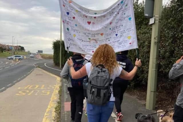 The Walk of Hope sees walkers go from the Marsden Grotto to the Angel of the North in memory of those who have been lost to suicide.