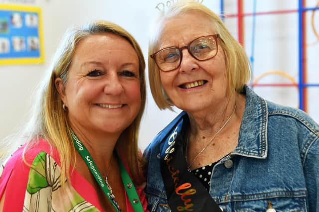 Nichola Fullard (left), headteacher at Toner Avenue, with Carol Inkster.