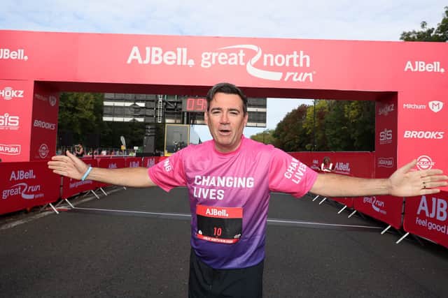 Prime Minister Andy Burnham at the start of the Great North Run 2026.