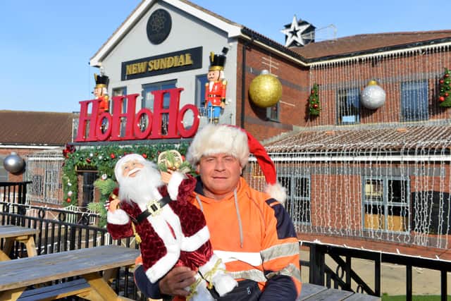Omar Ames, landlord at The New Sundial, during his Christmas preparations in 2024.