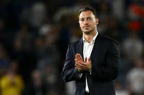 Newcastle United's German head coach Matthias Jaissle applauds the fans following the English Premier League football match between Leeds United and Newcastle United at Elland Road in Leeds, northern England on September 14, 2026. (Photo by Paul ELLIS / AFP via Getty Images)