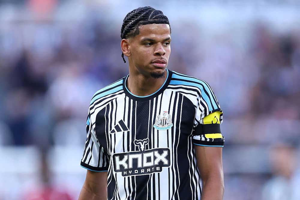 William Osula of Newcastle United during the Premier League 2026/27 match between Newcastle United and Liverpool FC at St James' Park on August 23, 2026 in Newcastle upon Tyne, England. (Photo by Molly Darlington/Getty Images)