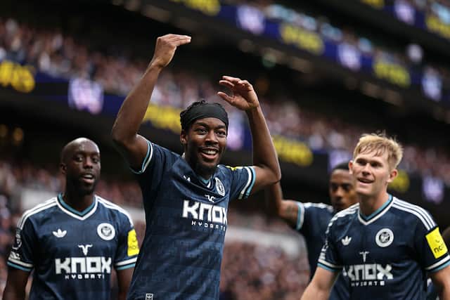Anthony Elanga of Newcastle United celebrates scoring his team's first goal during the Premier League 2026/27 match between Tottenham Hotspur and Newcastle United at Tottenham Hotspur Stadium on August 29, 2026 in London, England. (Photo by Richard Heathcote/Getty Images)