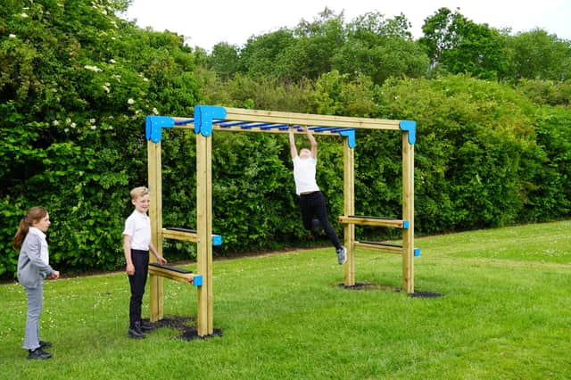The new outdoor play equipment was installed after staff at Forest View Primary School appealed to TT2 for help.