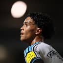 Kyran Thompson of Newcastle United U21 looks on during the Vertu Trophy match between York City and Newcastle United U21 at LNER Community Stadium on September 15, 2026 in York, England. (Photo by George Wood/Getty Images)