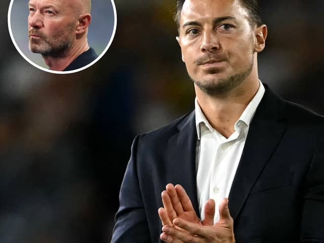 Alan Shearer (inset) and Newcastle United manager Matthias Jaissle.