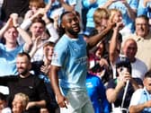 Manchester City's Antoine Semenyo celebrates scoring against Sunderland