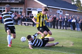 Action from Hebburn Town's draw at Darlington (photo Tyler Lopes)
