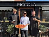 Staff member Ed Gray, chef Fabrizio and owner Chris Allen at Piccola
