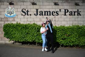 The old St James' Park sign outside of the stadium has been taken down and replaced. 
