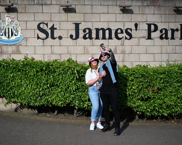The old St James' Park sign outside of the stadium has been taken down and replaced. 