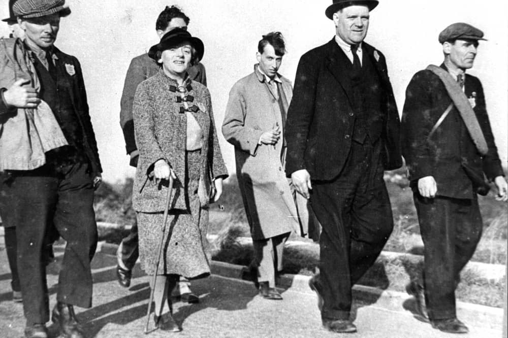 Paddy Scullion, Ellen Wilkinson, Davy Riley and Joe Symonds were all pictured on the Jarrow March.