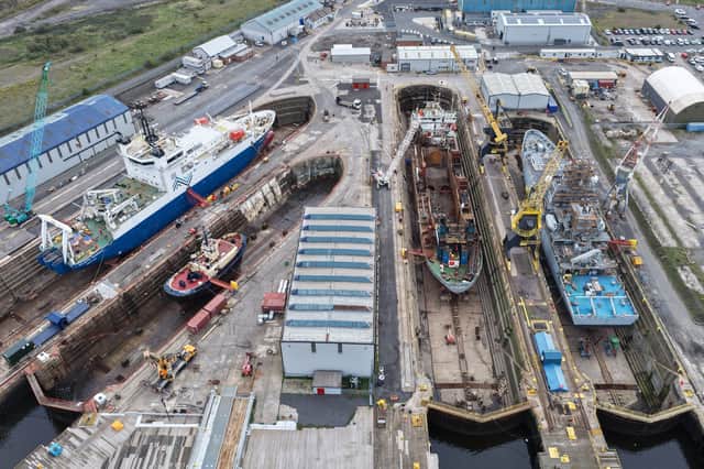 South Shields-based UK Docks is celebrating having all four dry docks at the ex-Smith's Yard, in Teesside, operational.