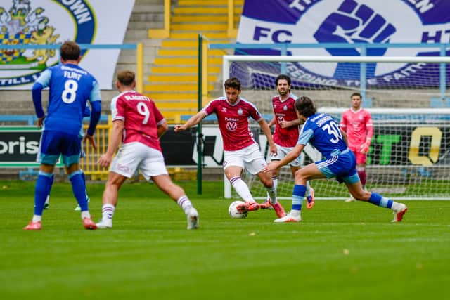 Action from South Shields' FA Cup fourth qualifying round defeat against FC Halifax Town (photo Dan Dutton)