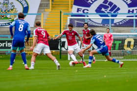 Action from South Shields' FA Cup fourth qualifying round defeat against FC Halifax Town (photo Dan Dutton)