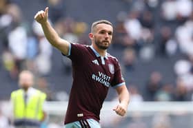 John McGinn of Aston Villa reacts during the Premier League 2026/27 match between Tottenham Hotspur and Aston Villa FC at Tottenham Hotspur Stadium on September 19, 2026 in London, England. (Photo by Michael Steele/Getty Images)