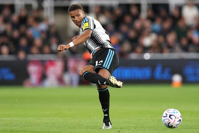 Malick Thiaw of Newcastle United in action during the Premier League 2026/27 match between Newcastle United and Aston Villa FC at St James' Park on October 17, 2026 in Newcastle upon Tyne, England. (Photo by Stu Forster/Getty Images)