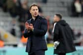 Matthias Jaissle, Manager of Newcastle United, applauds the fans after the Premier League 2026/27 match between Newcastle United and Aston Villa FC at St James' Park on October 17, 2026 in Newcastle upon Tyne, England. (Photo by Ian MacNicol/Getty Images)
