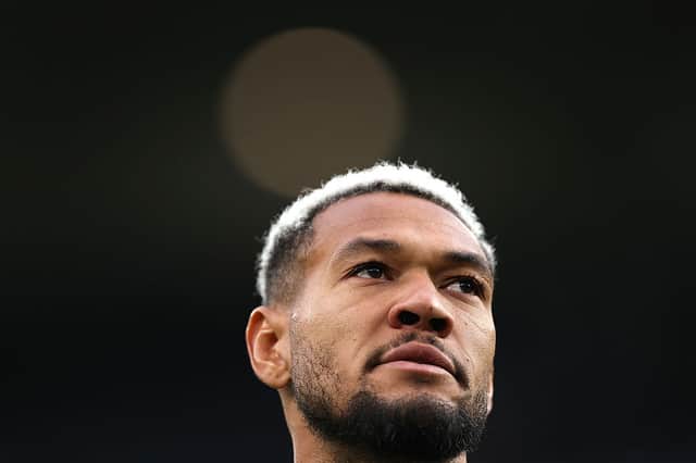 Joelinton of Newcastle United looks on during the Premier League 2026/27 match between Newcastle United and Aston Villa FC at St James' Park on October 17, 2026 in Newcastle upon Tyne, England. (Photo by Stu Forster/Getty Images)
