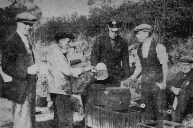 Some of the men who prepared meals by the roadside for the Jarrow marchers.