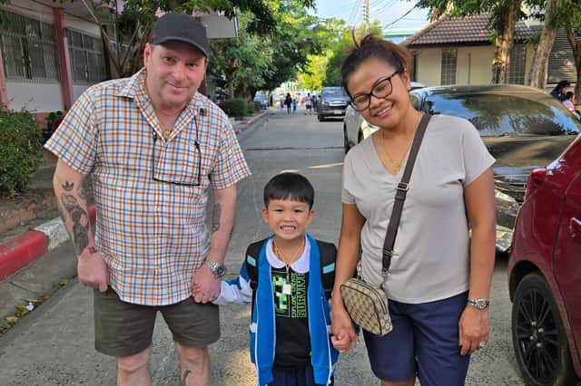 Cllr Barr with his wife and grandson. The Primrose councillor has vowed to continue representing his constituents until he makes a decision on his political future.