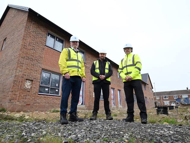 From left: Cllr Steve Smith, Tristan Cooper associate director of JDDK Architects and Gary Kirsop, director of Community Operations at South Tyneside Council.