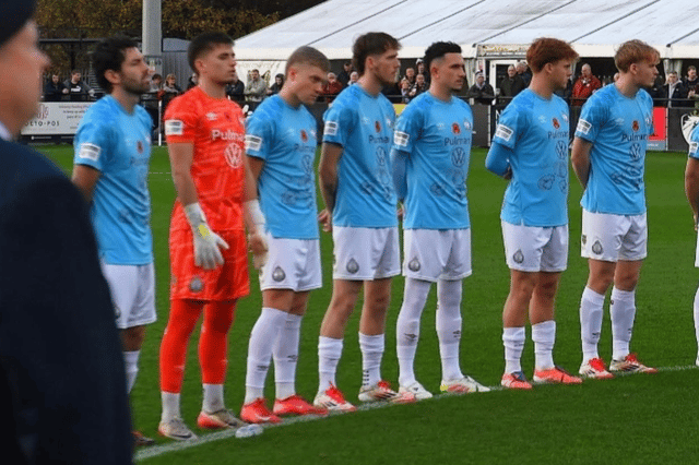 South Shields FC players during last year's Remembrance ceremony.