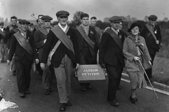 Carrying the petition on the Jarrow Crusade. (Photo by Fox Photos/Getty Images)