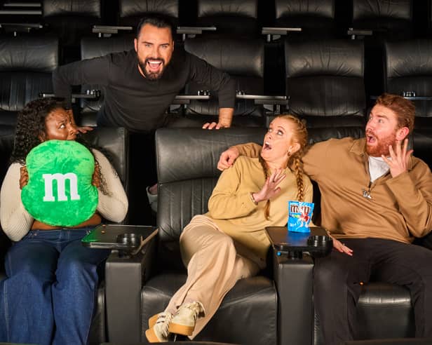 Unsuspecting moviegoers surprised by Rylan were given free treats and cinema tickets