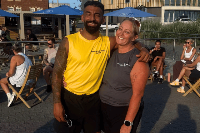 Paula Jackson with Joe Larkin, the founder of Believe to Run.