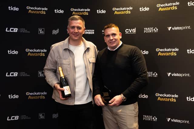 Graeme Atkinson (left), of A & M Digi Home Solutions Ltd, has been named the 'Technology & AI Champion' at the Checkatrade Regional Awards for North England, Northern Ireland and Scotland.