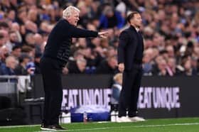 David Moyes, Manager of Everton, reacts during the Carabao Cup Fourth Round match between Everton and Newcastle United at Hill Dickinson Stadium on October 29, 2026 in Liverpool, England. (Photo by Carl Recine/Getty Images)
