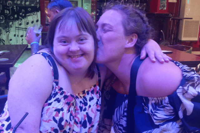 Emma with Robyn Lazenby (right), who has set up an online fundraiser to her Emma's family with her funeral costs.