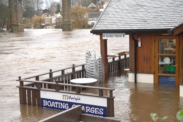 The Marigold cafe filled with floodwater in 2015.