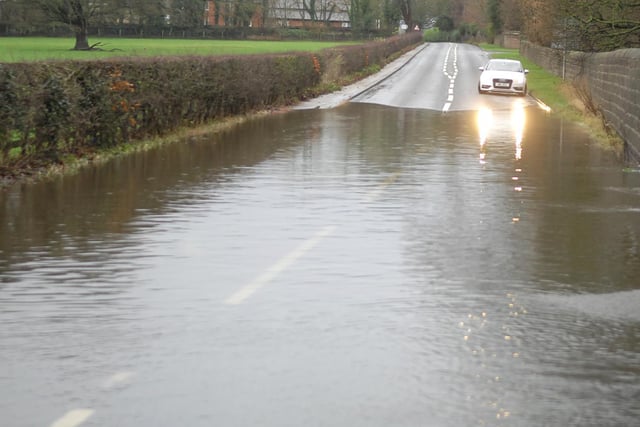 Roads filled with floodwater near Knaresborough in 2015.