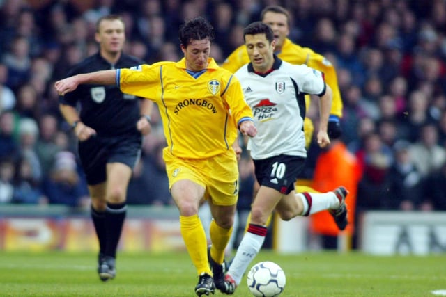 Robbie Fowler on his Leeds United debut against Fulham at Craven Cottage in December 2001. The game finished goalless.
