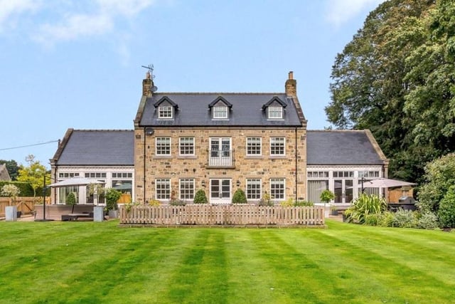 Five bedroom detached house with cinema room and large gardens. On the market for £2,000,000. Agent: Carter Jonas, Harrogate.