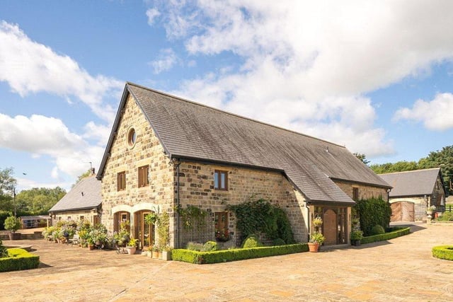 Six bedroom detached stone built barn with approximately 120 acres and various outbuildings. On the market for £3,695,000. Agent: Beadnall & Copley, Harrogate.