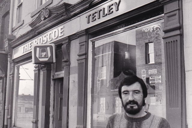February 1982 and pictured is Noel Squire, landlord of The Roscoe on Chapeltown Road in Sheepscar.
