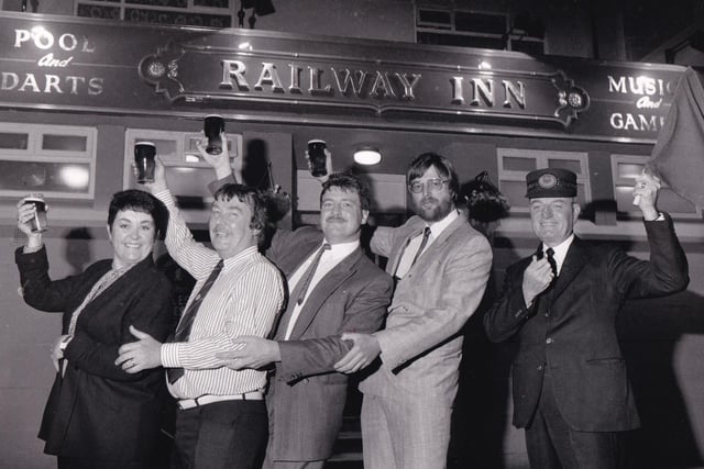 October 1988 and the Railway Inn on Balm Road in Hunslet was reopened by former Leeds Station manager Ronnie Stead (right) after a refurbish. He is pictured with landlady Pauline Barker, husband Colin and Stan Fearnley and Richard Keightley.