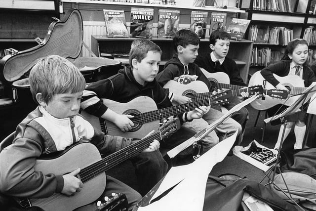 Children from Calerdale schools rehearse for the Schools' Music Festival in May, 1992.